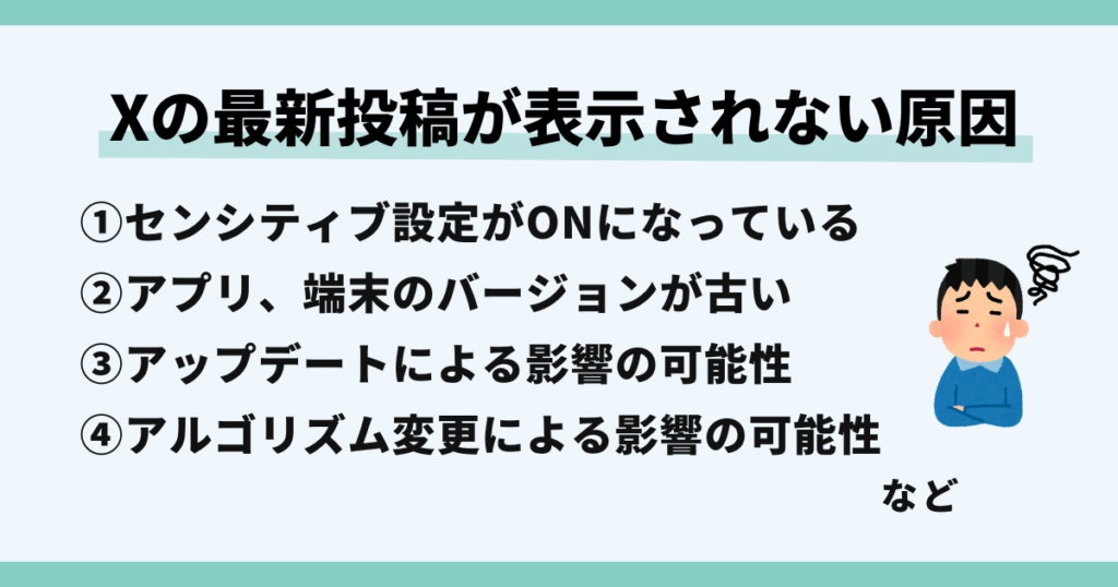 X,最新投稿,表示されない